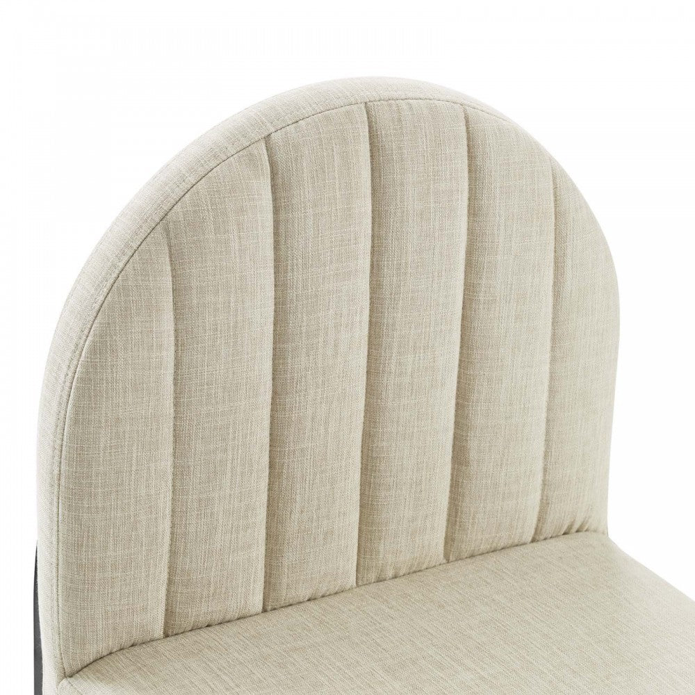 Isla Dining Side Chair Upholstered Fabric Set of 2, Black Beige