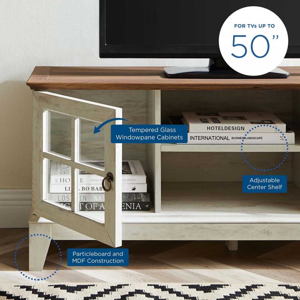 Isle 47" TV Stand, Walnut White