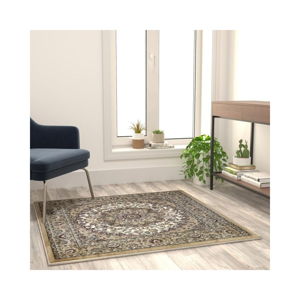 Ivory 4x4 Persian Area Rug