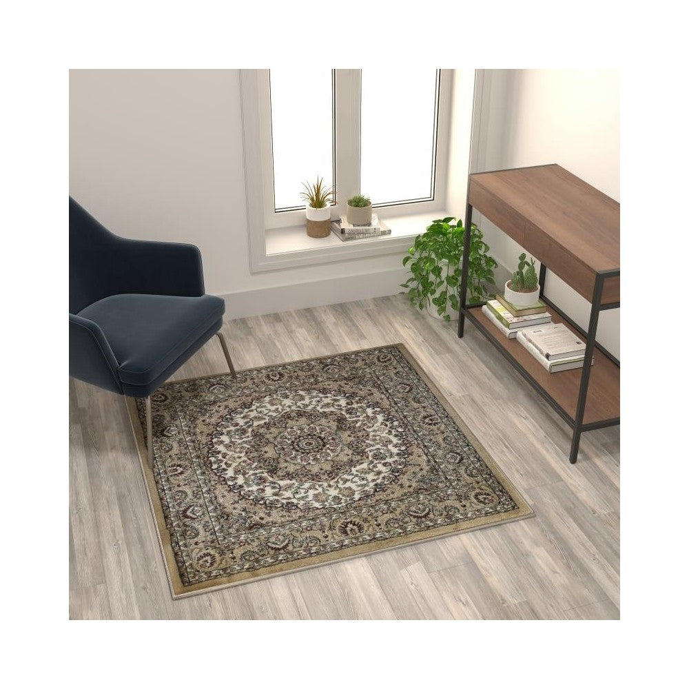 Ivory 4x4 Persian Area Rug