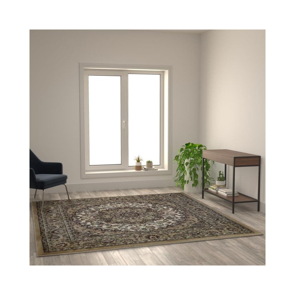 Ivory 7x7 Persian Area Rug