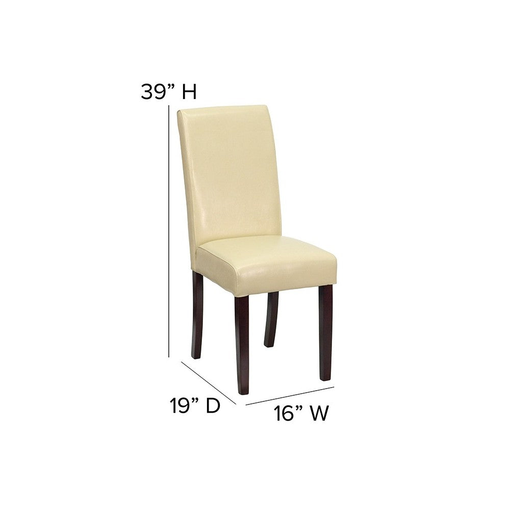 Ivory LeatherSoft Parsons Chair