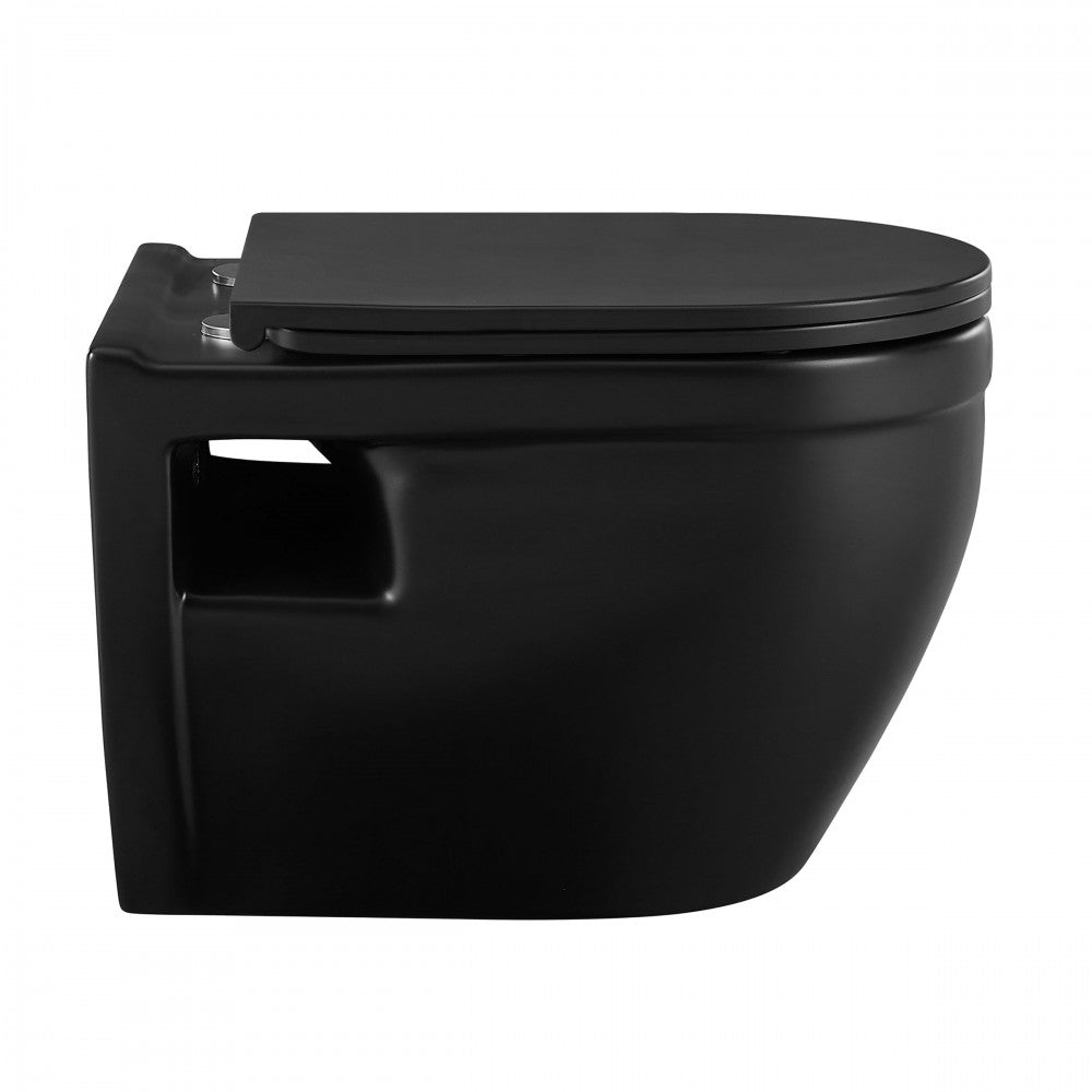 Ivy Wall-Hung Elongated Toilet Bowl in Matte Black