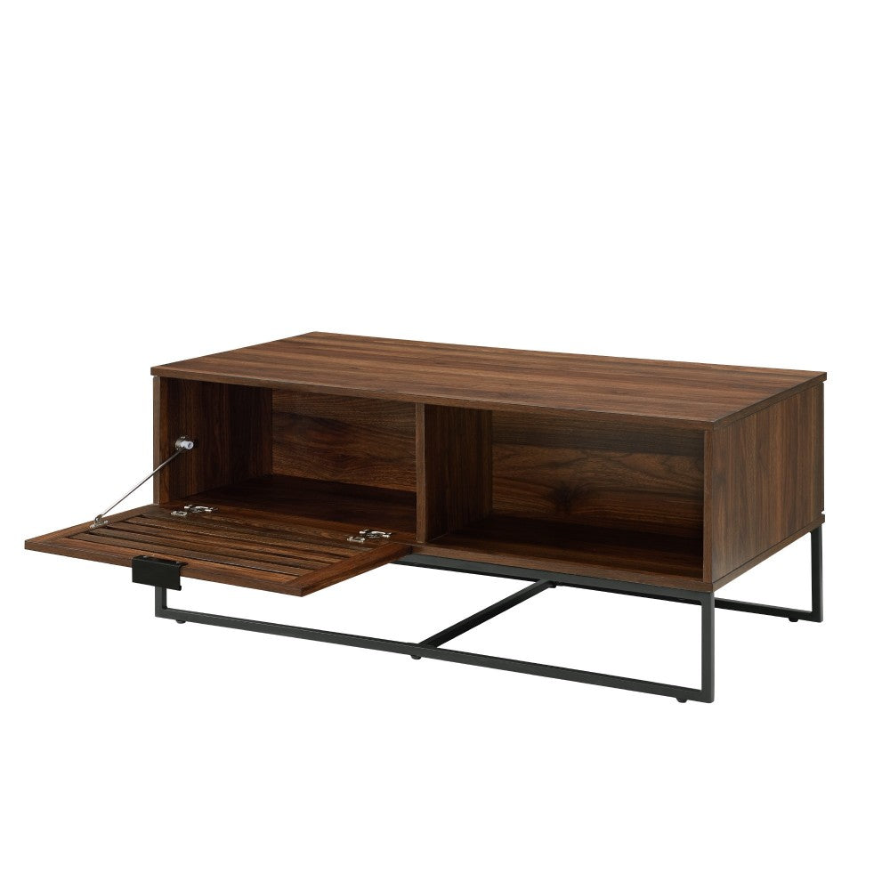 Jackson 42" Modern Slat Door Coffee Table - Dark Walnut