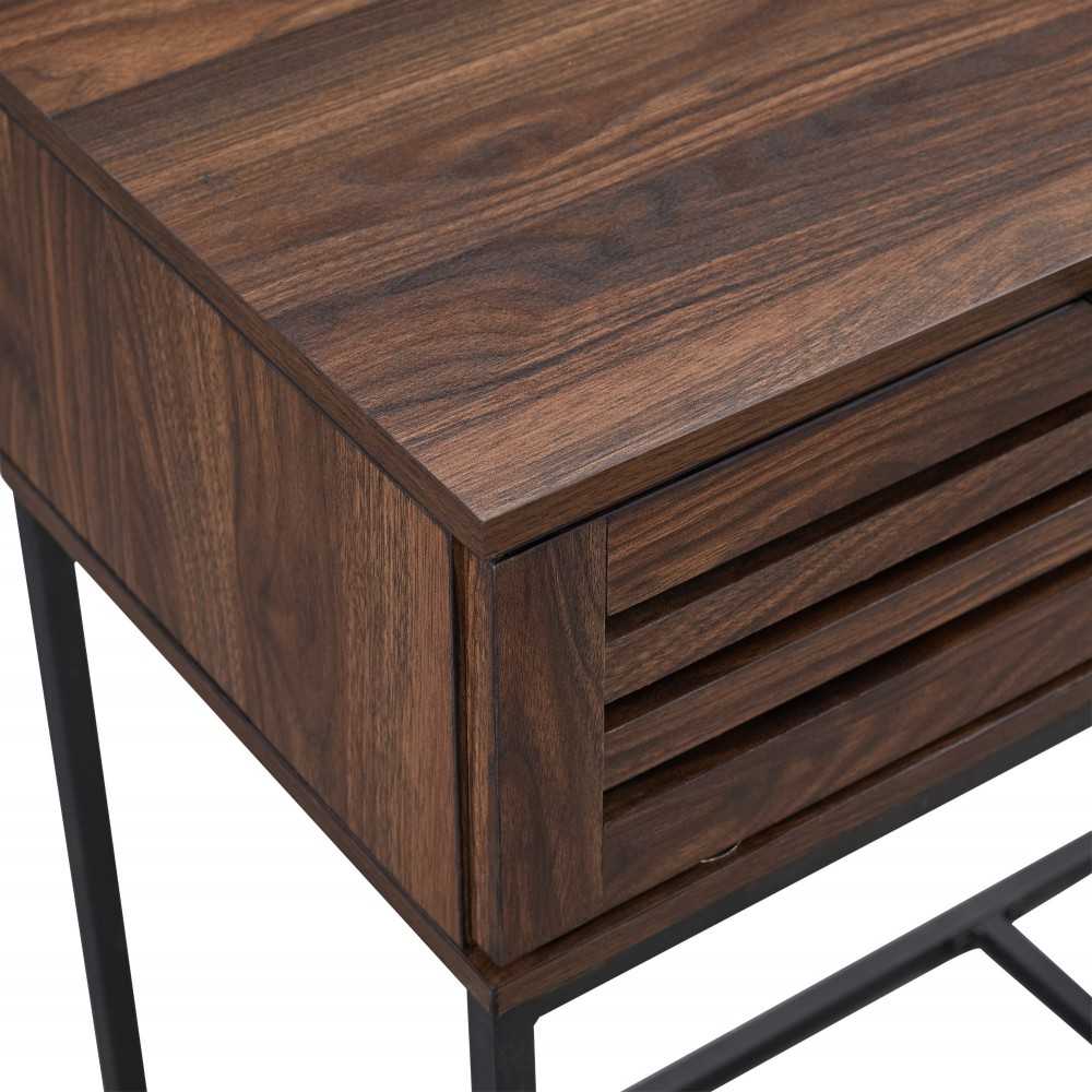 Jackson 42" Modern Slat Door Entry Table - Dark Walnut