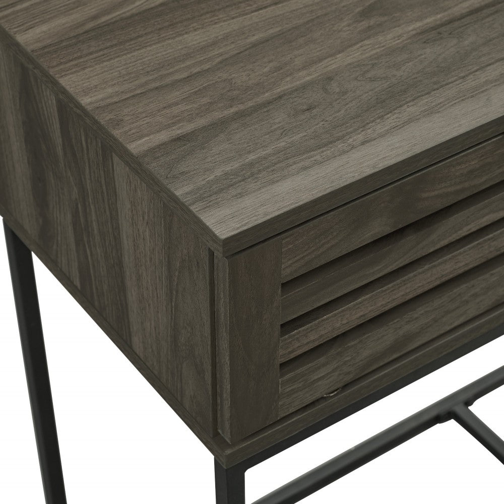 Jackson 42" Modern Slat Door Entry Table - Slate Gray