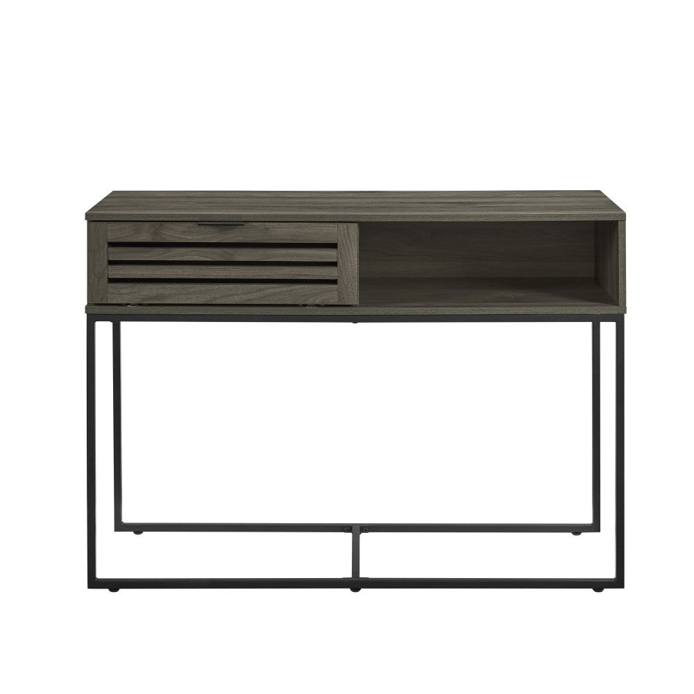 Jackson 42" Modern Slat Door Entry Table - Slate Gray