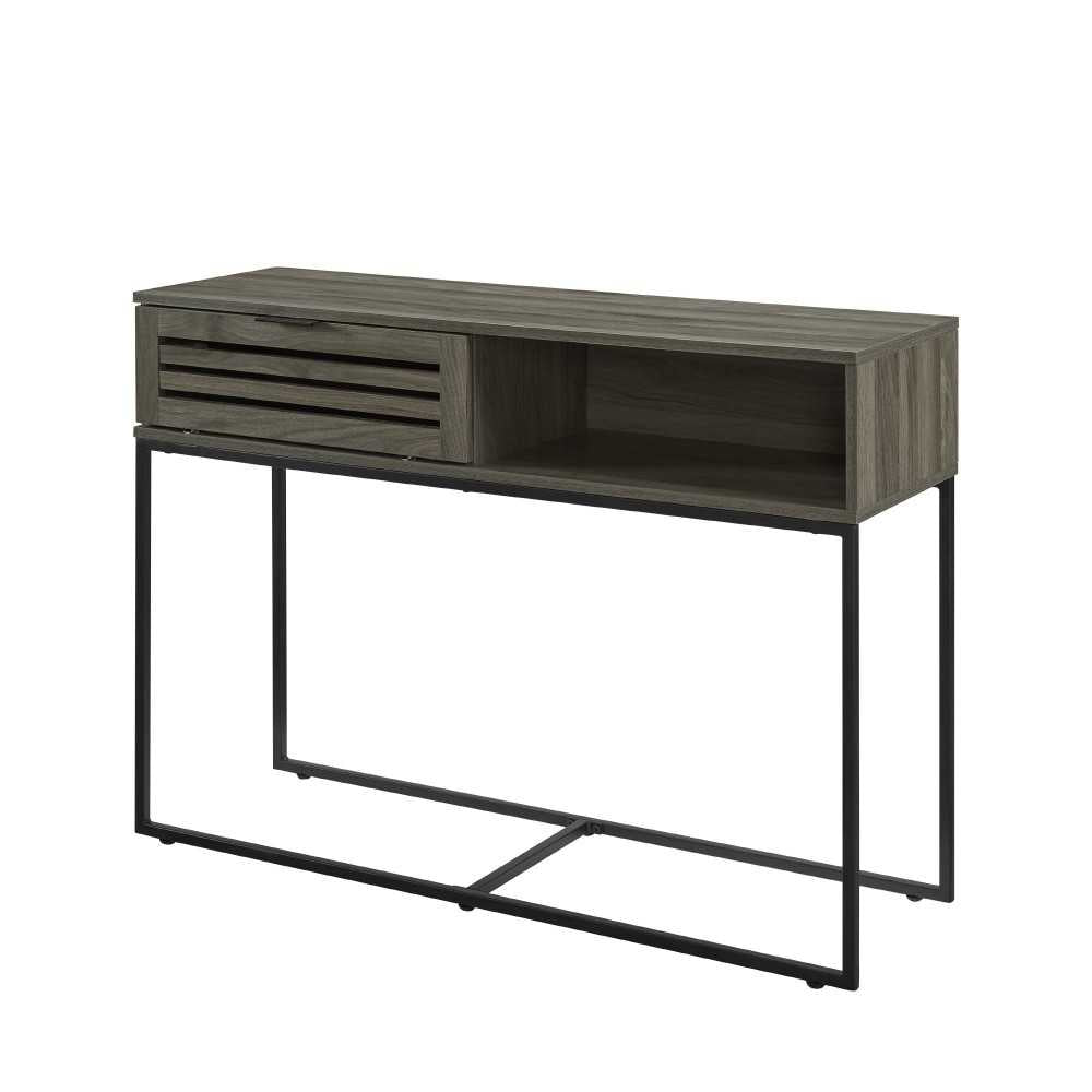 Jackson 42" Modern Slat Door Entry Table - Slate Gray