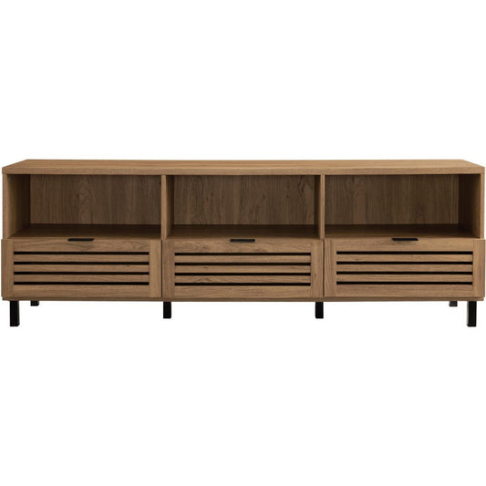 Jackson 70" Modern Slat Door TV Stand - English Oak