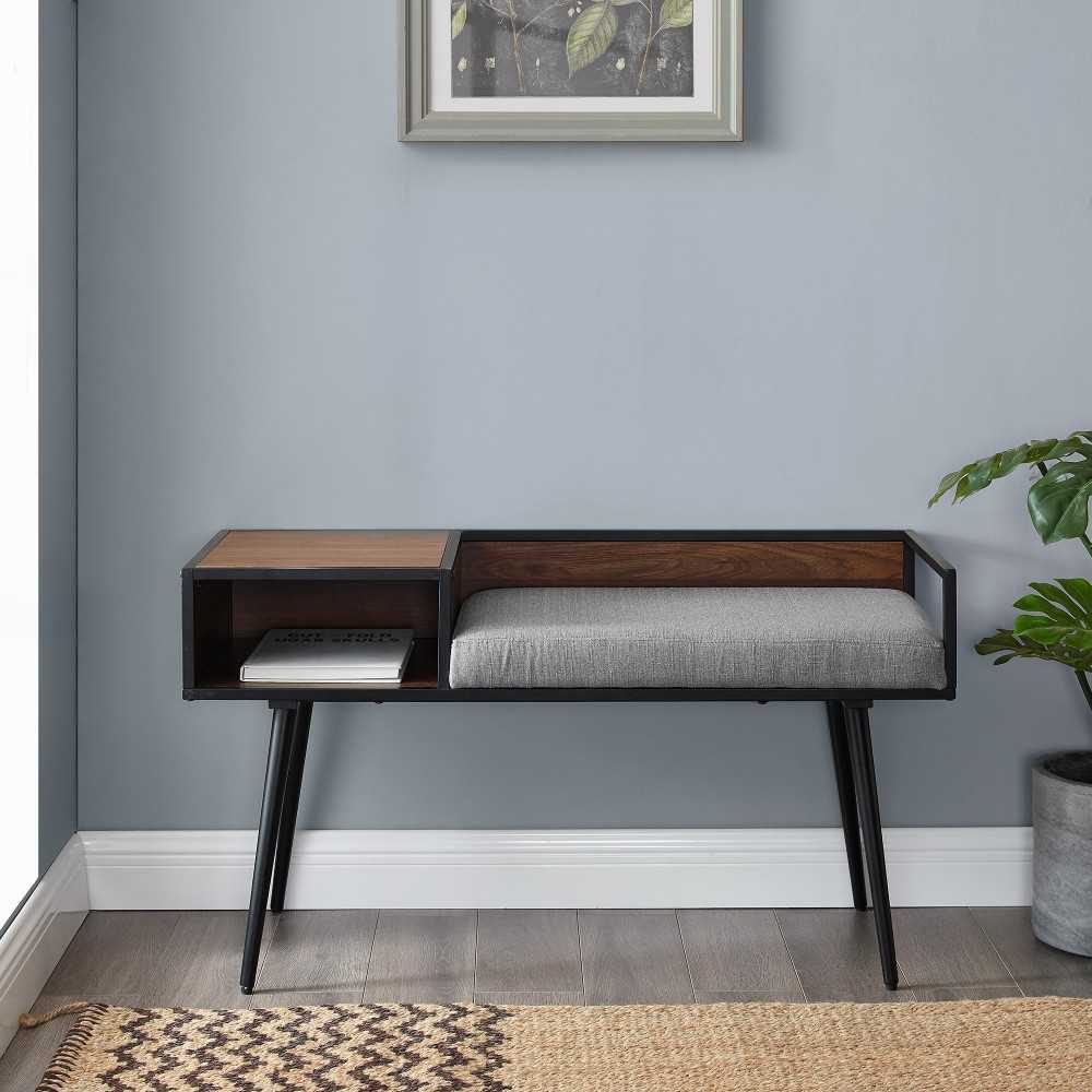 Jade 40" Modern Telephone Entry Bench - Gray