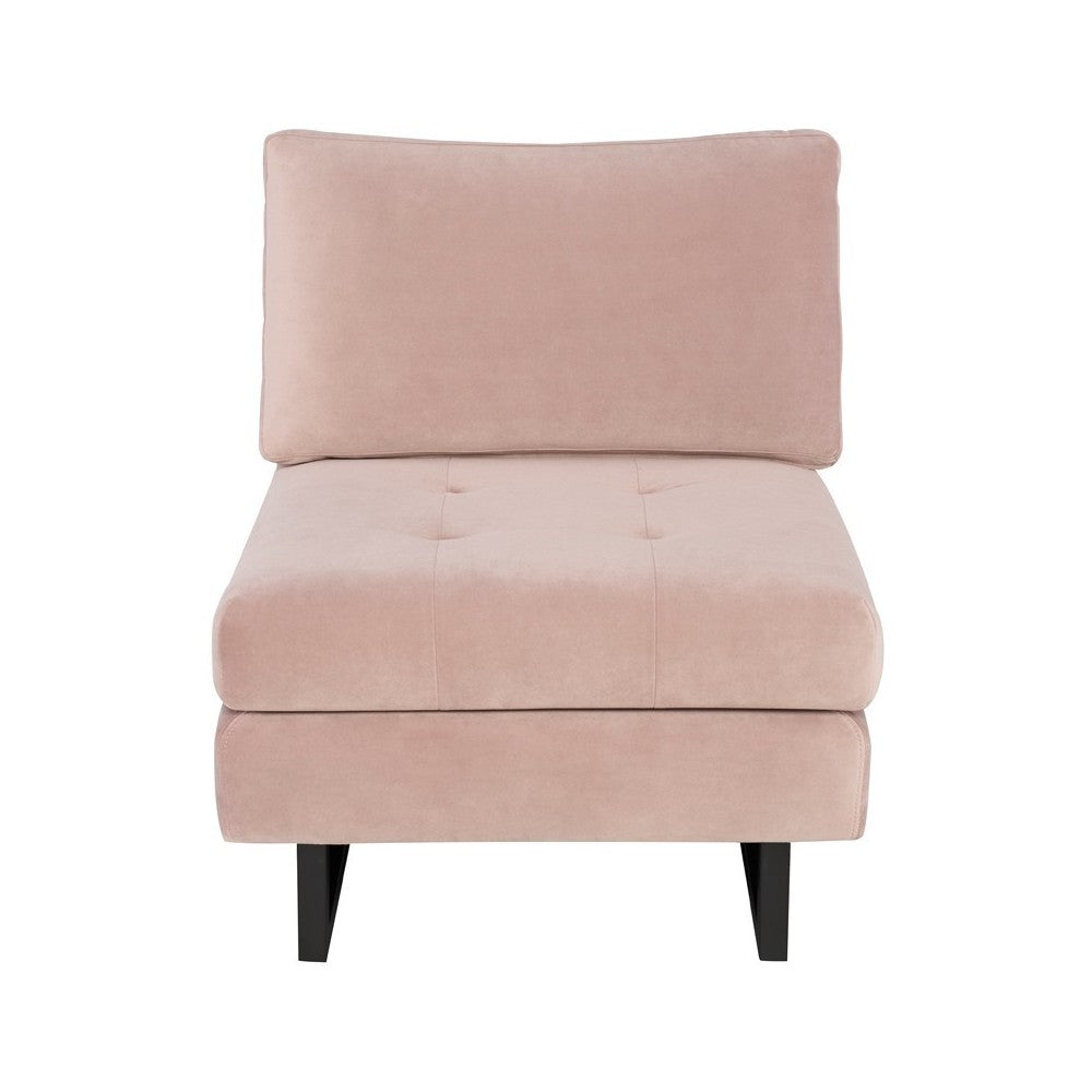 Janis Blush Fabric Armless Sofa Seat, HGSC598