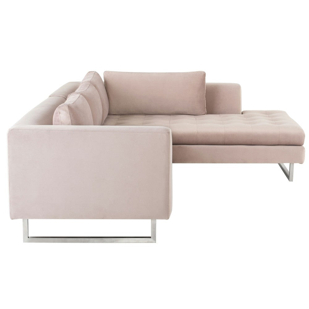 Janis Blush Fabric Sectional Sofa, HGSC593