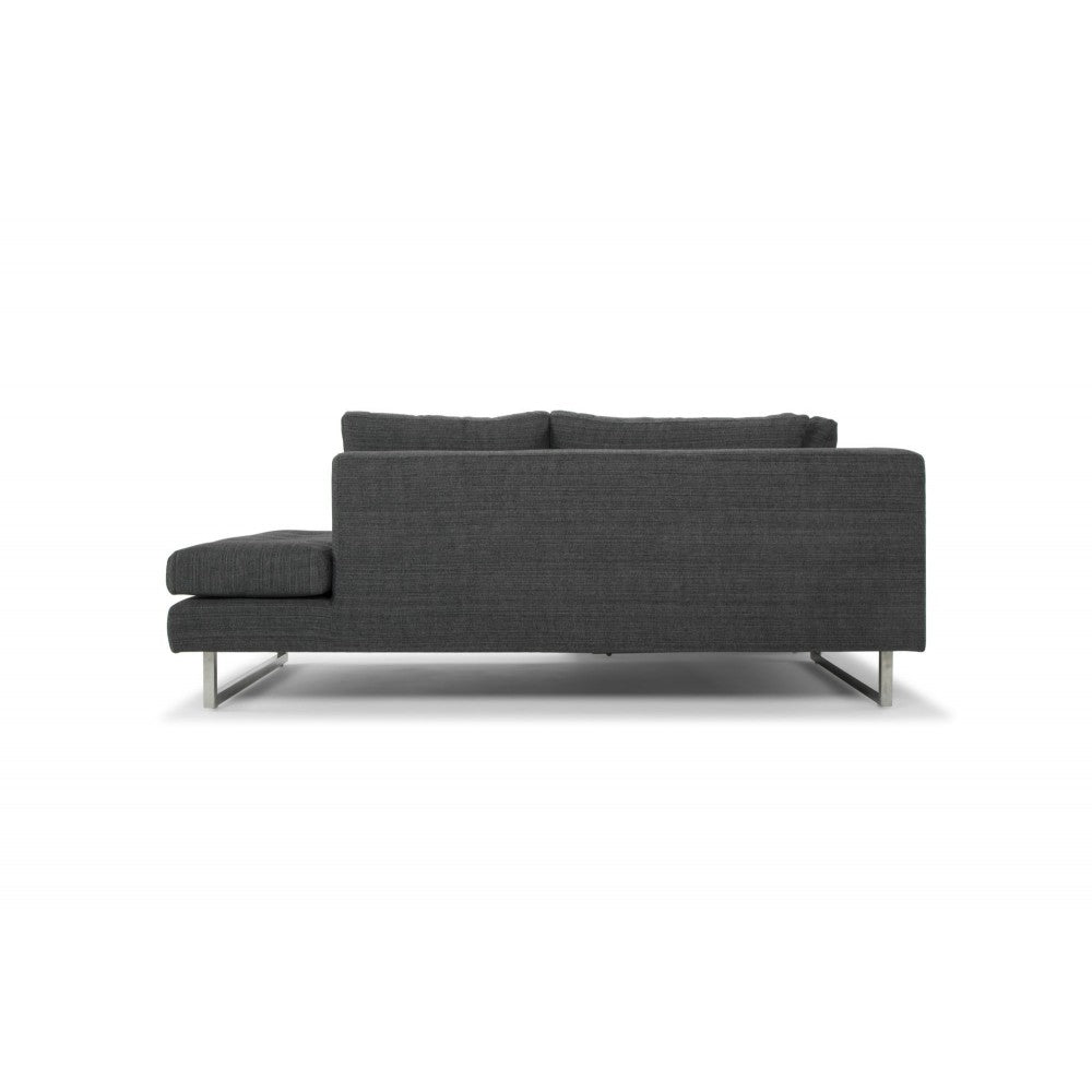 Janis Dark Gray Tweed Fabric Sectional Sofa, HGSC267