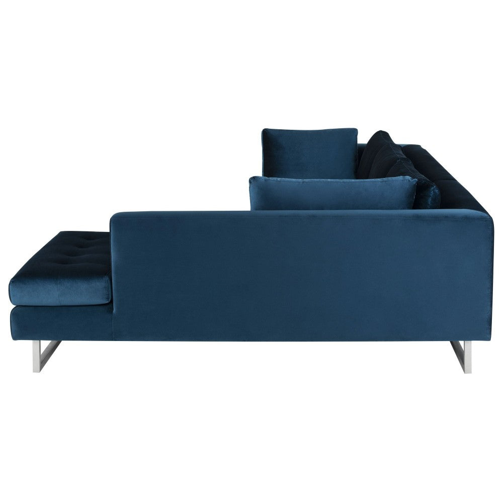 Janis Midnight Blue Fabric Sectional Sofa, HGSC252