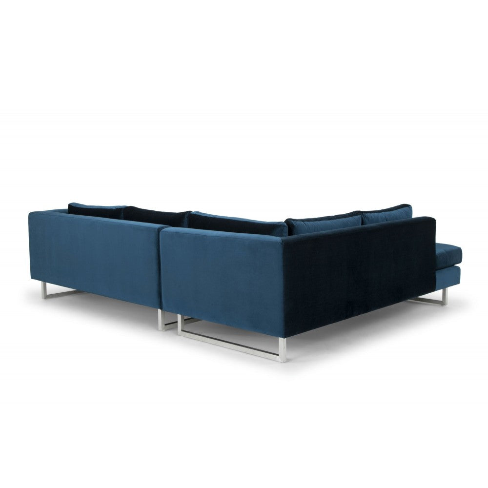 Janis Midnight Blue Fabric Sectional Sofa, HGSC272