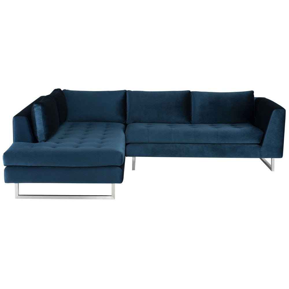 Janis Midnight Blue Fabric Sectional Sofa, HGSC272
