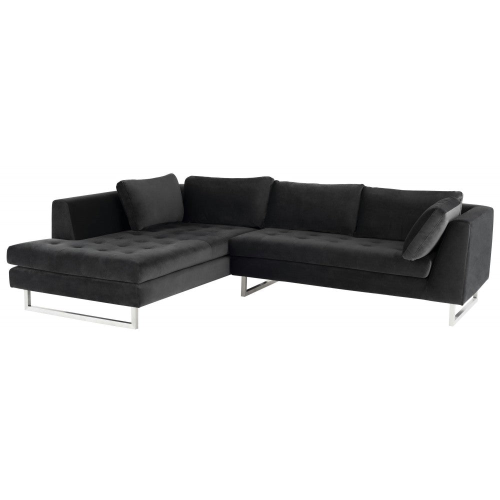 Janis Shadow Gray Fabric Sectional Sofa, HGSC378