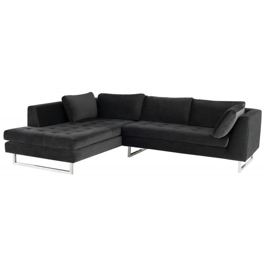 Janis Shadow Gray Fabric Sectional Sofa, HGSC378