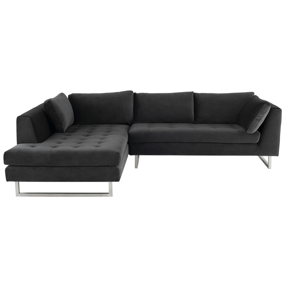 Janis Shadow Gray Fabric Sectional Sofa, HGSC378