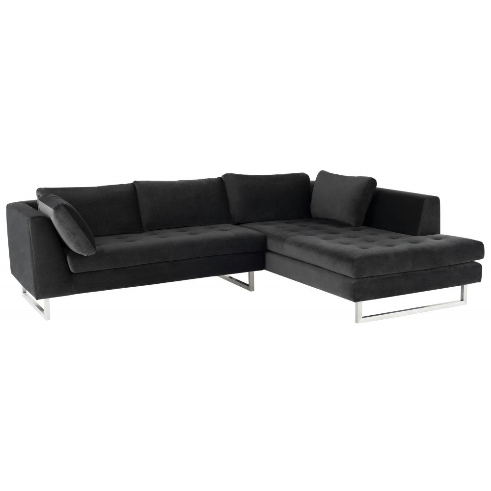 Janis Shadow Gray Fabric Sectional Sofa, HGSC386