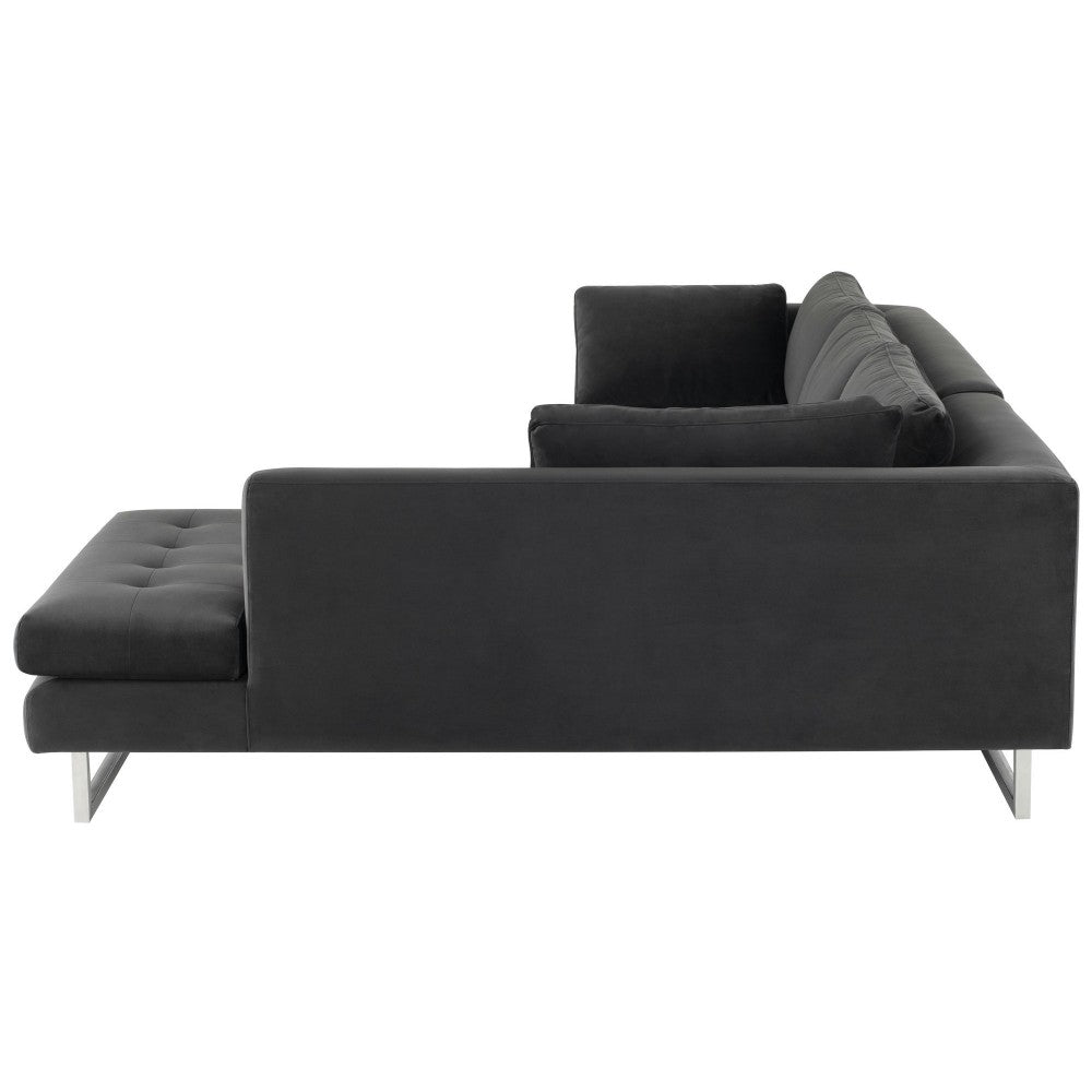 Janis Shadow Gray Fabric Sectional Sofa, HGSC386