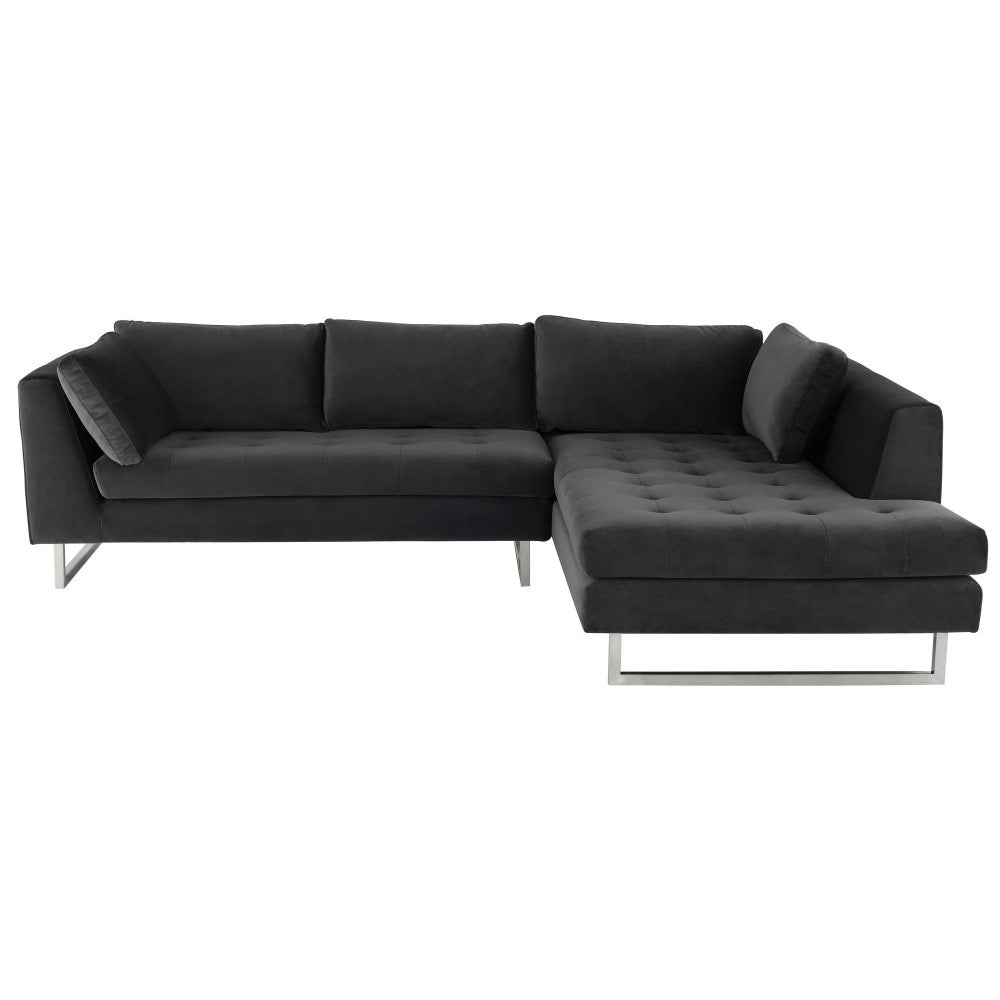 Janis Shadow Gray Fabric Sectional Sofa, HGSC386