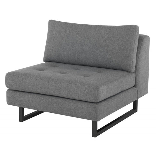 Janis Shale Gray Fabric Armless Sofa Seat, HGSC543