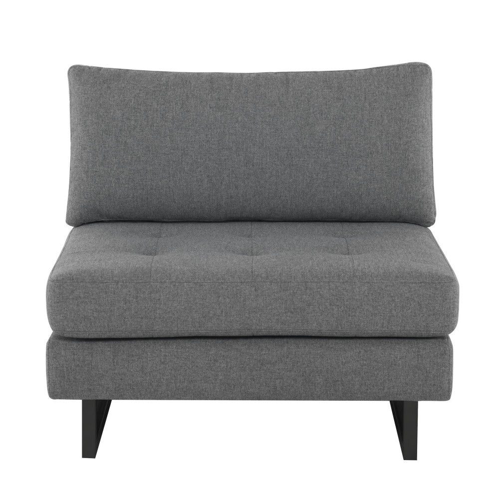Janis Shale Gray Fabric Armless Sofa Seat, HGSC543