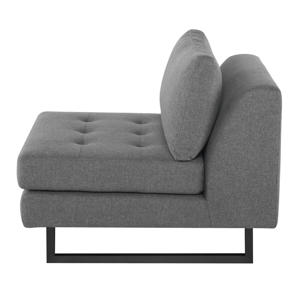 Janis Shale Gray Fabric Armless Sofa Seat, HGSC543