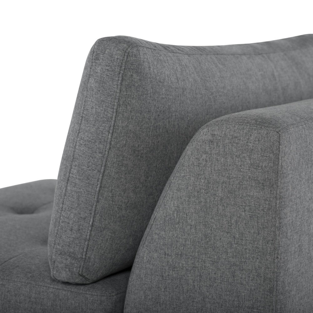 Janis Shale Gray Fabric Armless Sofa Seat, HGSC543