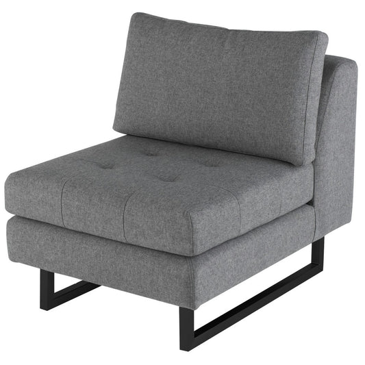 Janis Shale Gray Fabric Armless Sofa Seat, HGSC553