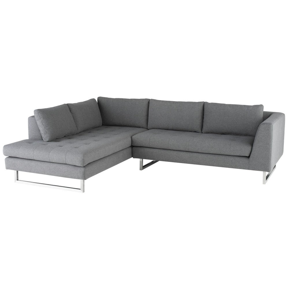Janis Shale Gray Fabric Sectional Sofa, HGSC268