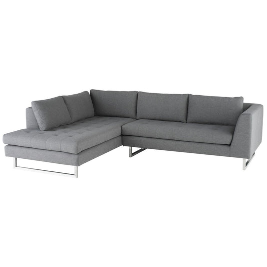 Janis Shale Gray Fabric Sectional Sofa, HGSC268