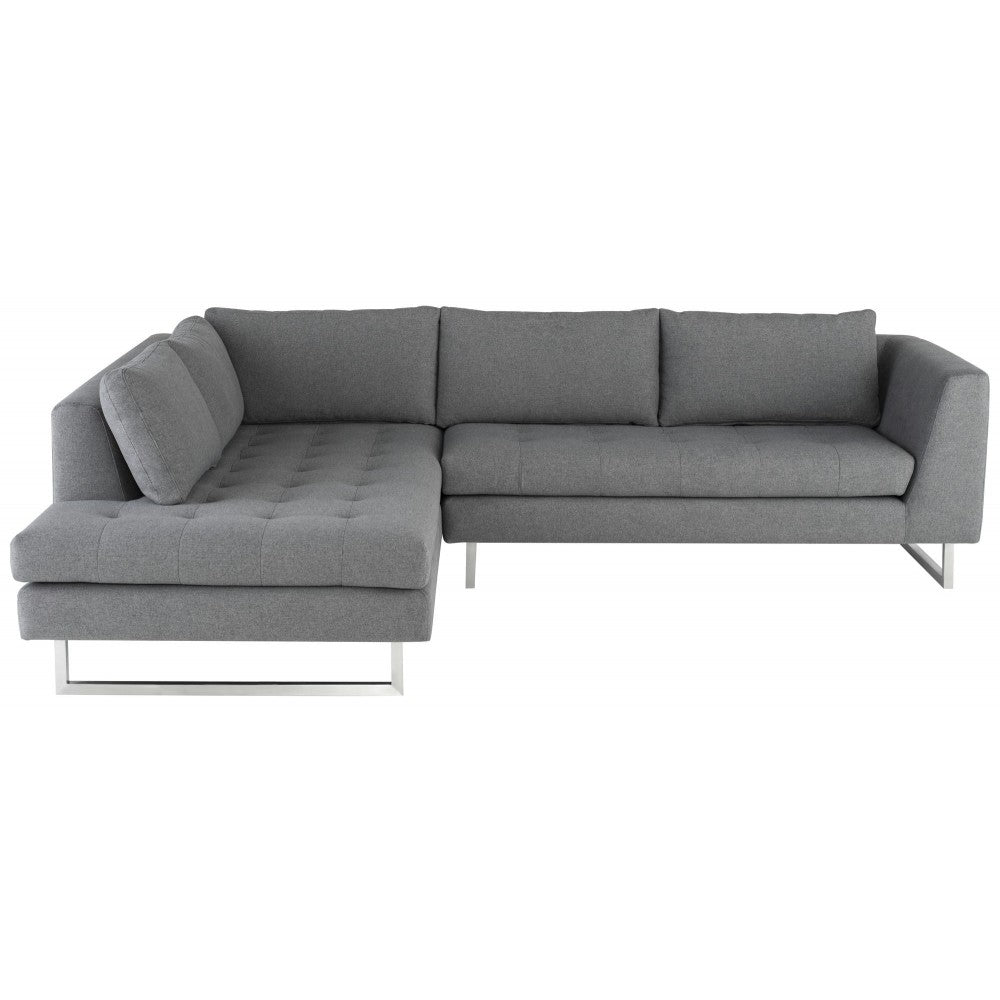 Janis Shale Gray Fabric Sectional Sofa, HGSC268