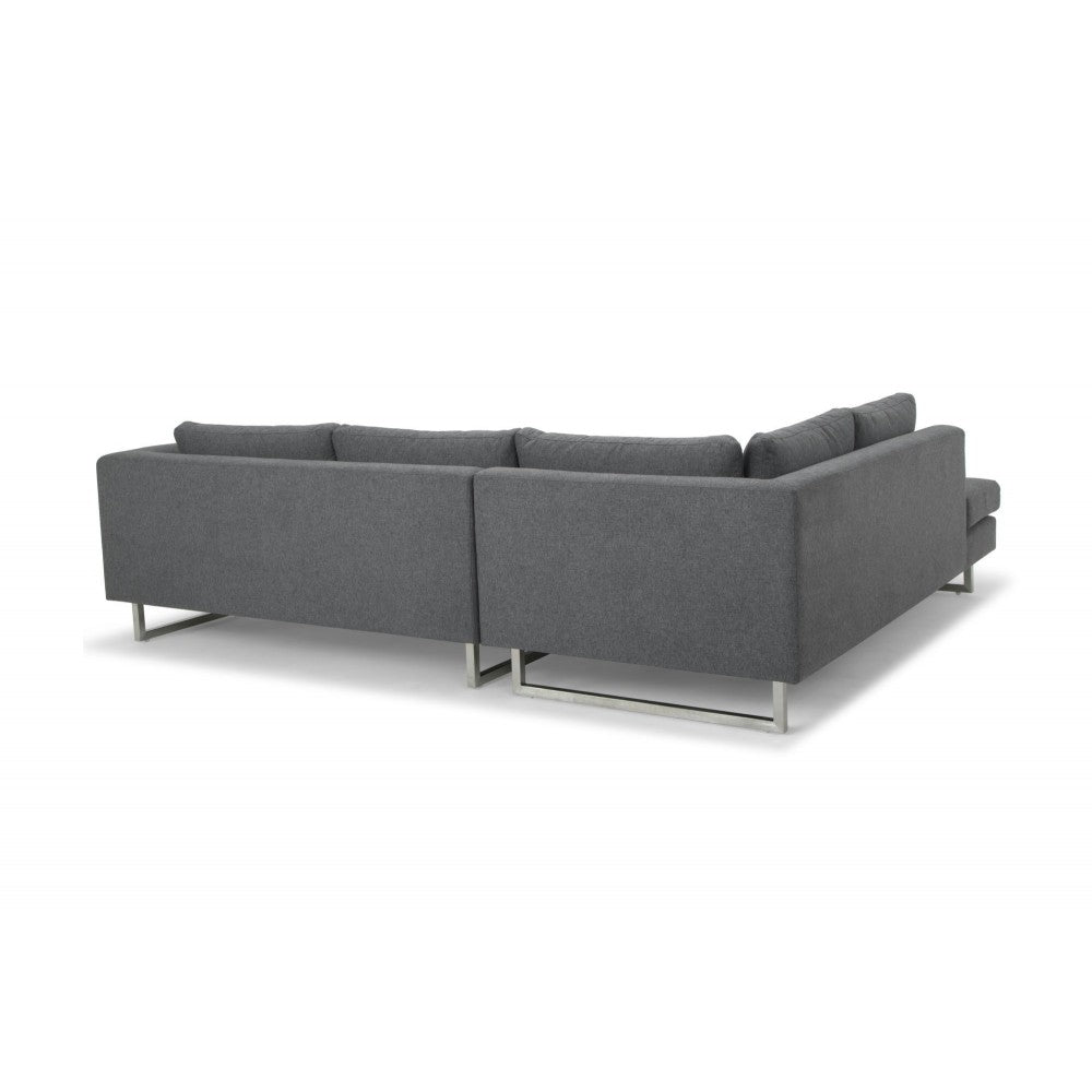 Janis Shale Gray Fabric Sectional Sofa, HGSC268