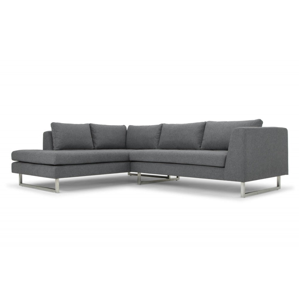 Janis Shale Gray Fabric Sectional Sofa, HGSC268