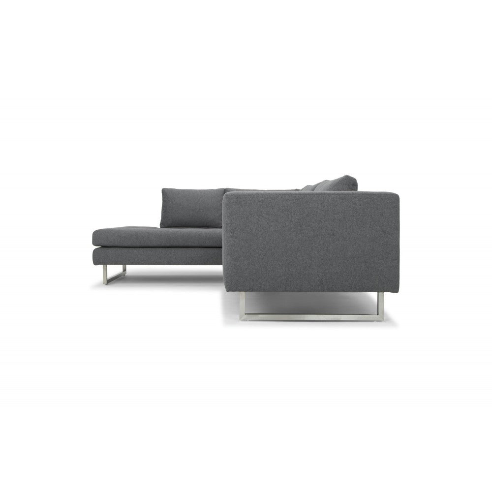 Janis Shale Gray Fabric Sectional Sofa, HGSC268