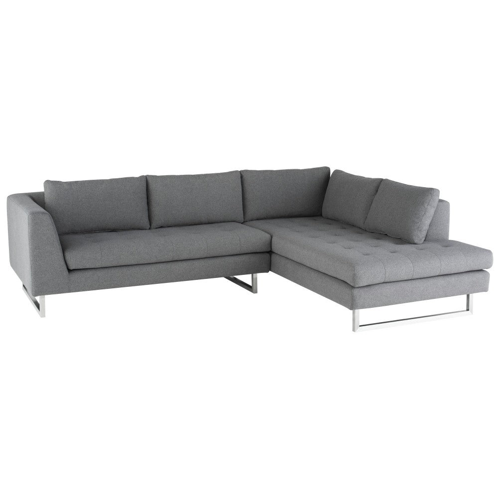 Janis Shale Gray Fabric Sectional Sofa, HGSC269