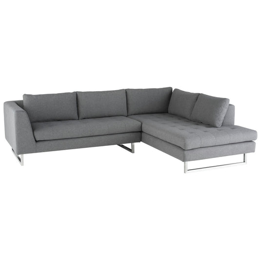 Janis Shale Gray Fabric Sectional Sofa, HGSC269