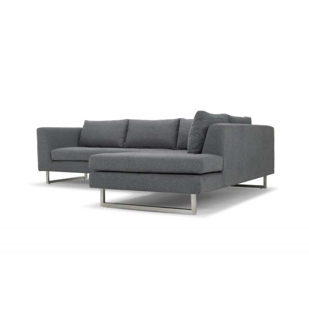 Janis Shale Gray Fabric Sectional Sofa, HGSC269
