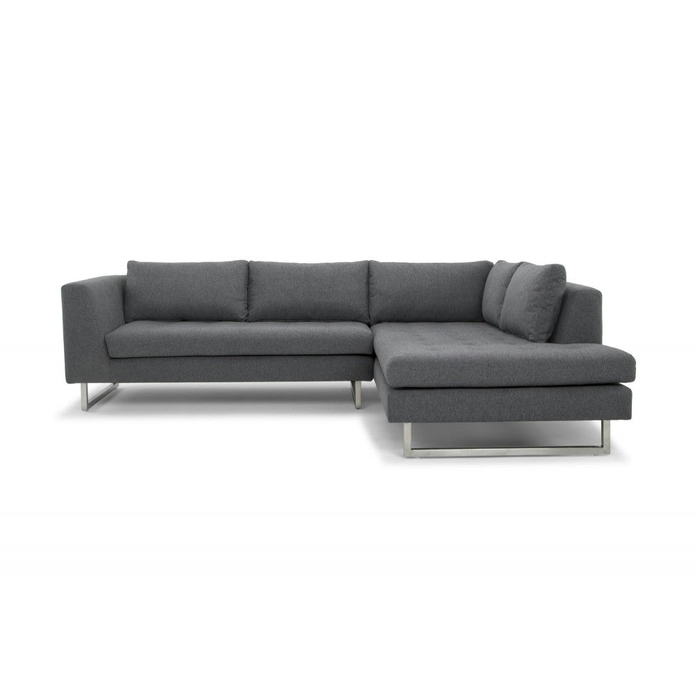 Janis Shale Gray Fabric Sectional Sofa, HGSC269
