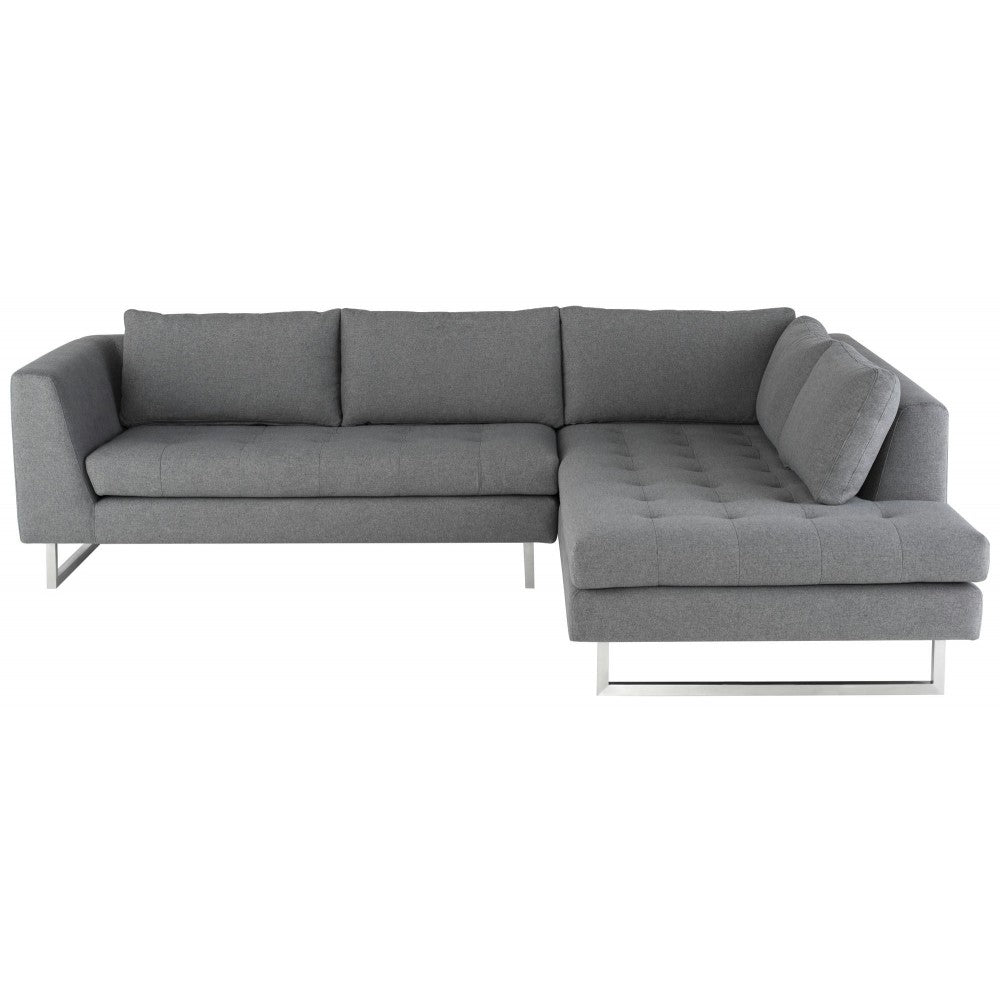 Janis Shale Gray Fabric Sectional Sofa, HGSC269