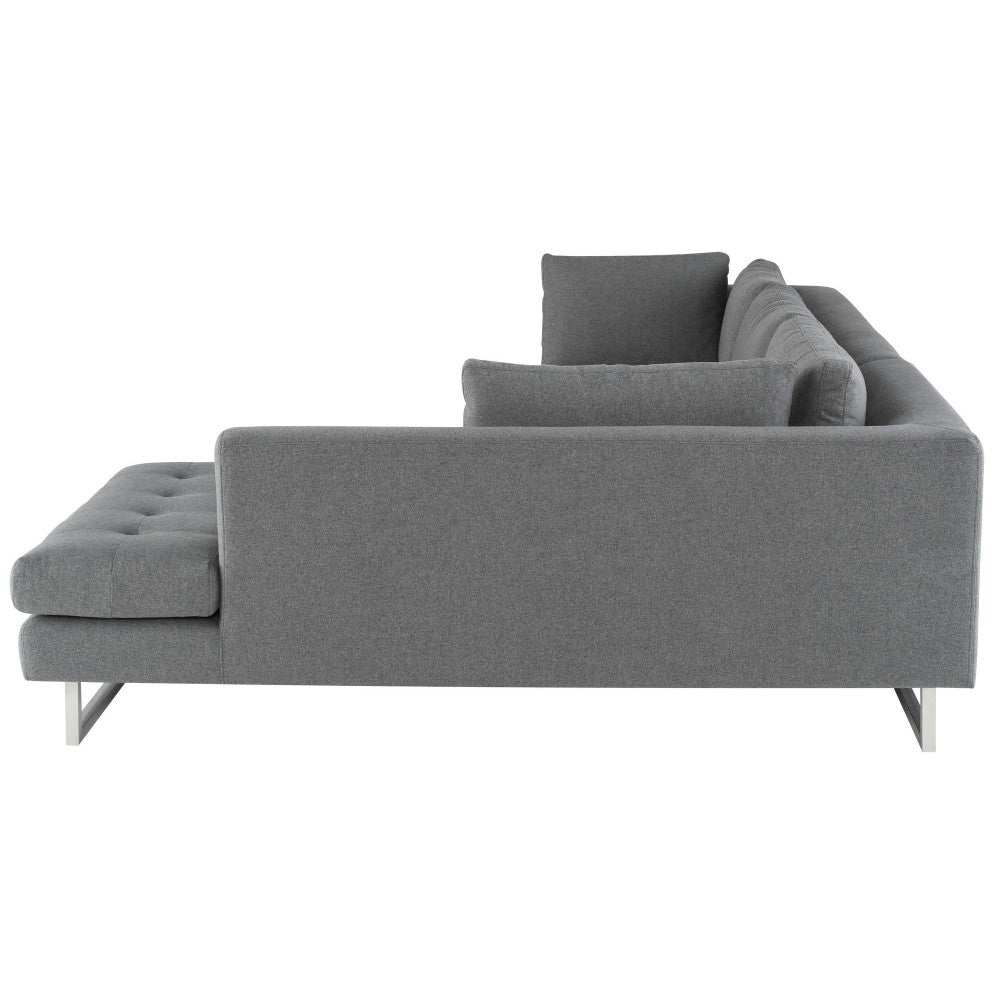 Janis Shale Gray Fabric Sectional Sofa, HGSC269