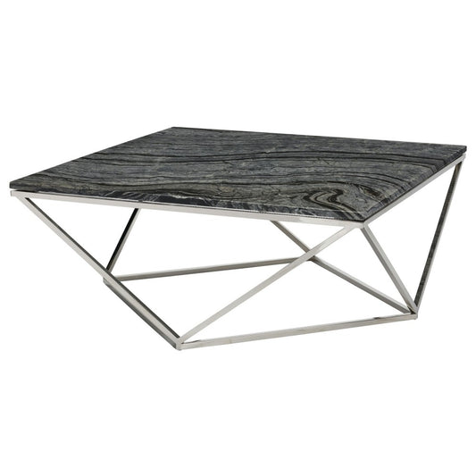 Jasmine Black Wood Vein Stone Coffee Table, HGNA298