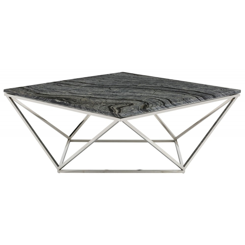 Jasmine Black Wood Vein Stone Coffee Table, HGNA298