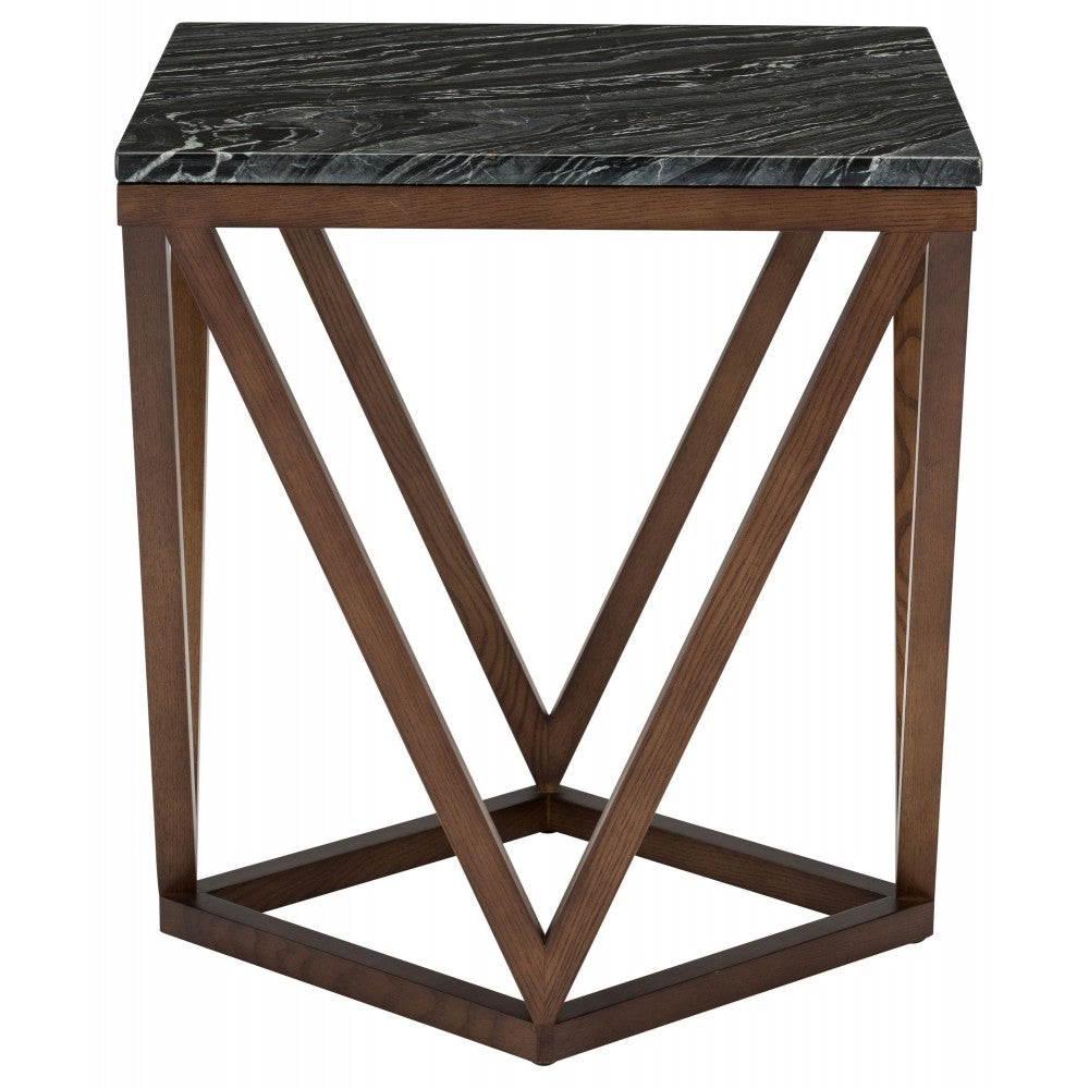 Jasmine Black Wood Vein Stone Side Table, HGYU162