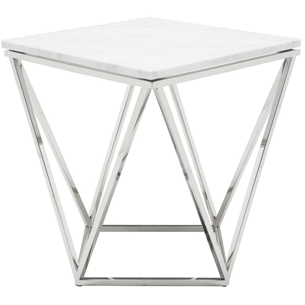 Jasmine White Stone Side Table, HGTB173