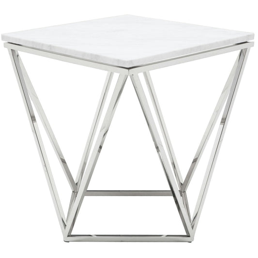 Jasmine White Stone Side Table, HGTB173