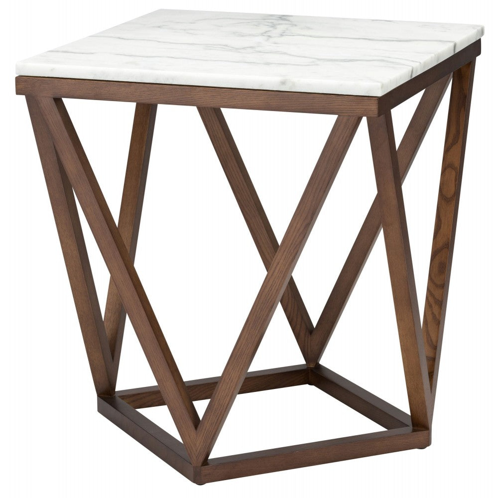 Jasmine White Stone Side Table, HGYU163