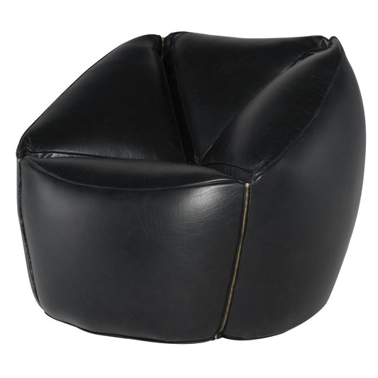 Jasper Black Leather Occasional Chair